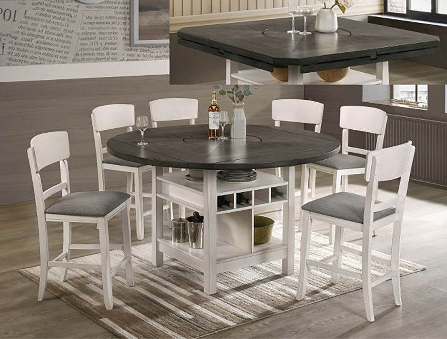 Crown Mark Furniture Conner Counter Height Table in White