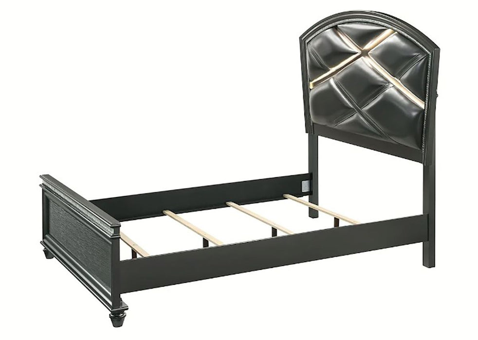 Crown Mark Furniture Adira King Upholstered Panel Bed in Silver B7880-K