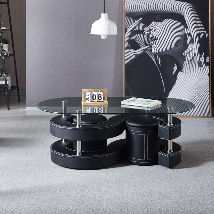CT255 COFFEE TABLE WITH 2 STOOLS