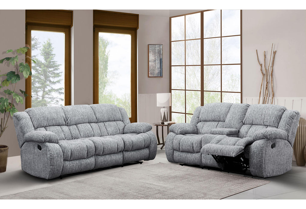 U250 GREY RECLINING SOFA/CONSOLE RECLINING LOVESEAT