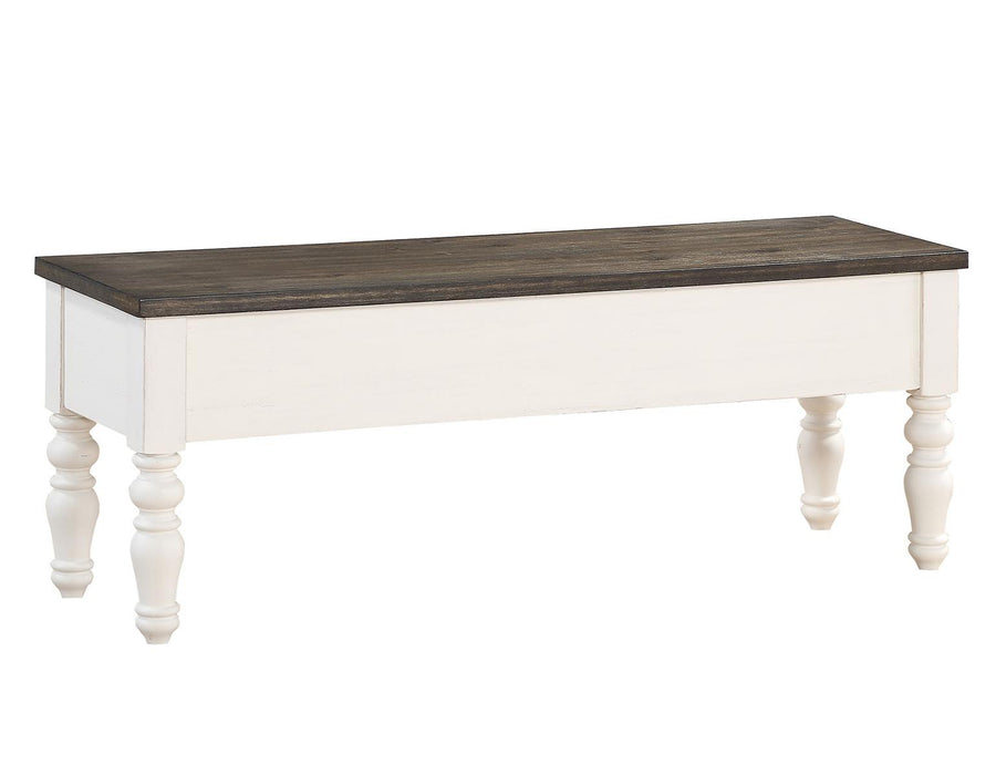 Steve Silver Joanna Storage Bench in Two-tone Ivory and Mocha