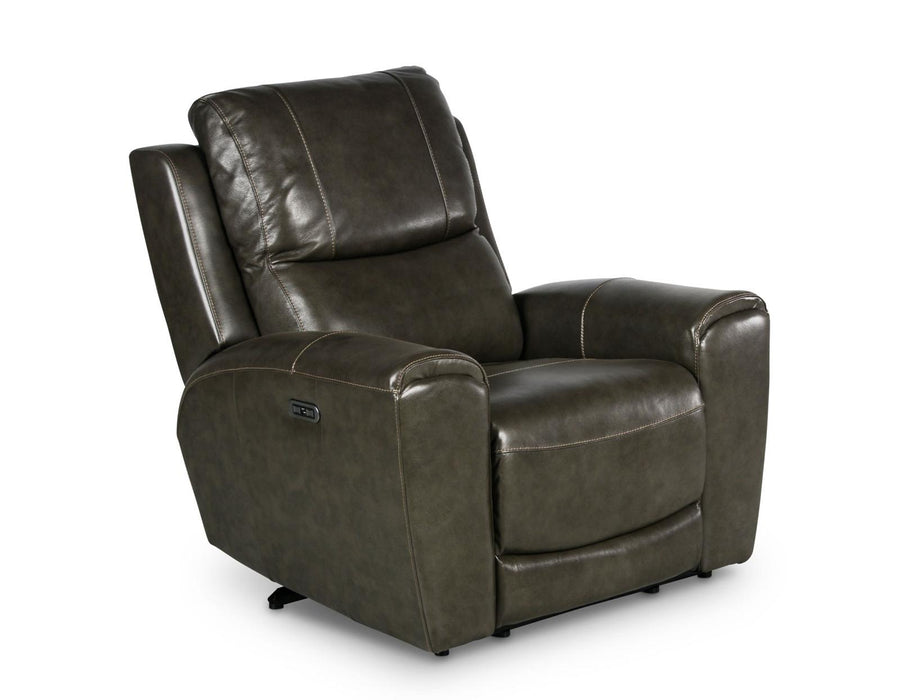 Steve Silver Laurel Leather Dual Power Recliner in Grey