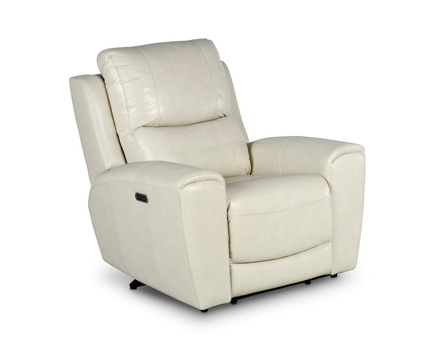 Steve Silver Laurel Leather Dual Power Recliner in Ivory
