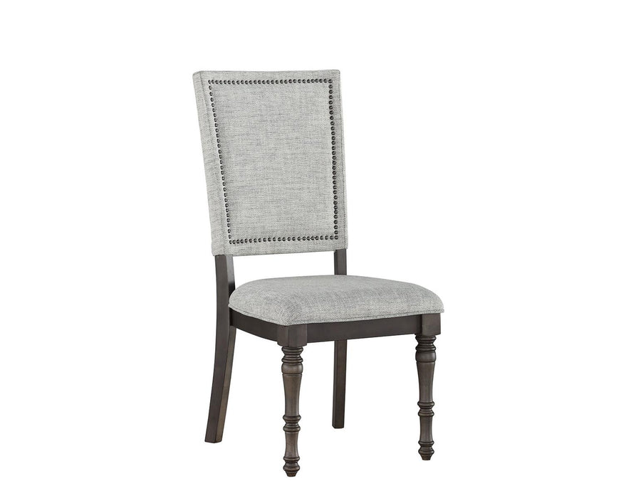 Steve Silver Linnett Upholstered Back Side Chair in Slate