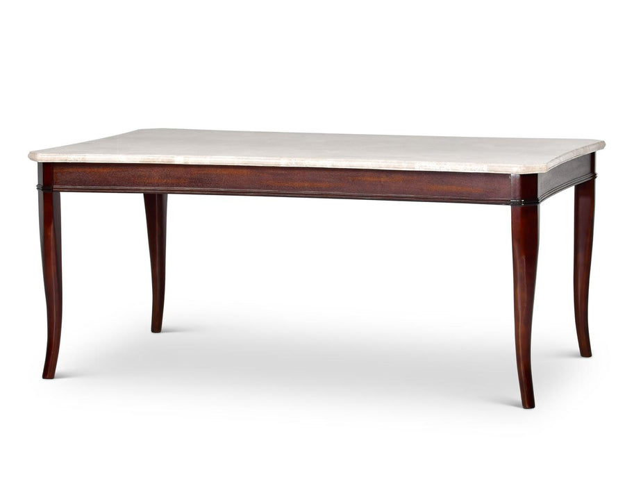 Steve Silver Marseille Marble Top Dining Table in Merlot Cherry