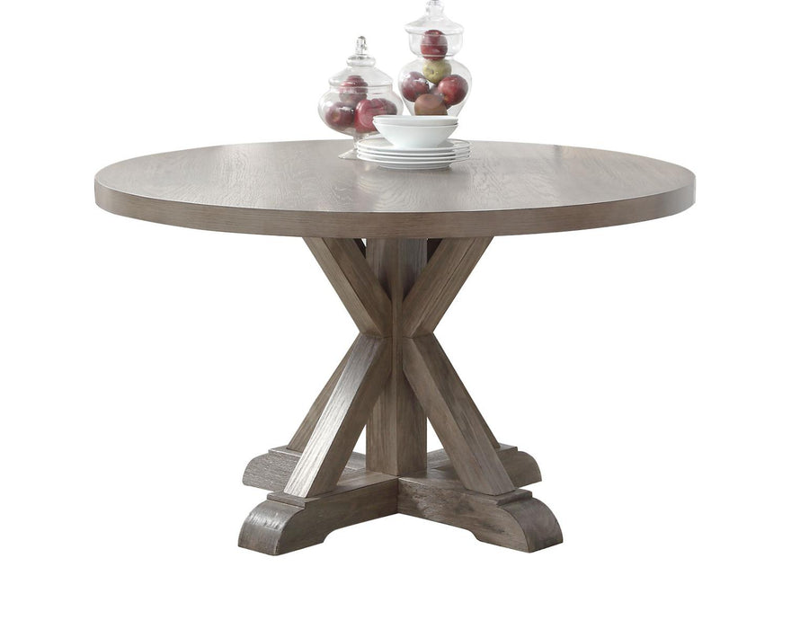 Steve Silver Molly Round Dining Table in Washed Grey Oak
