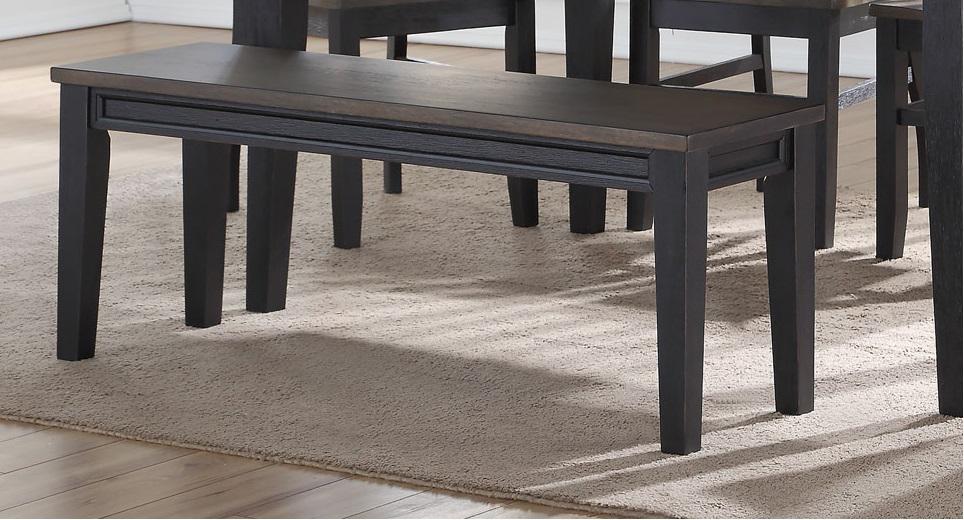 Steve Silver Raven Noir Bench in Two Tone Ebony and Driftwood