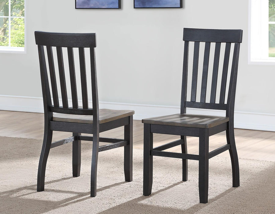 Steve Silver Raven Noir Side Chair in Two Tone Ebony and Driftwood (Set of 2)