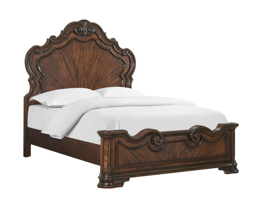 Steve Silver Royale King Panel Bed in Brown Cherry