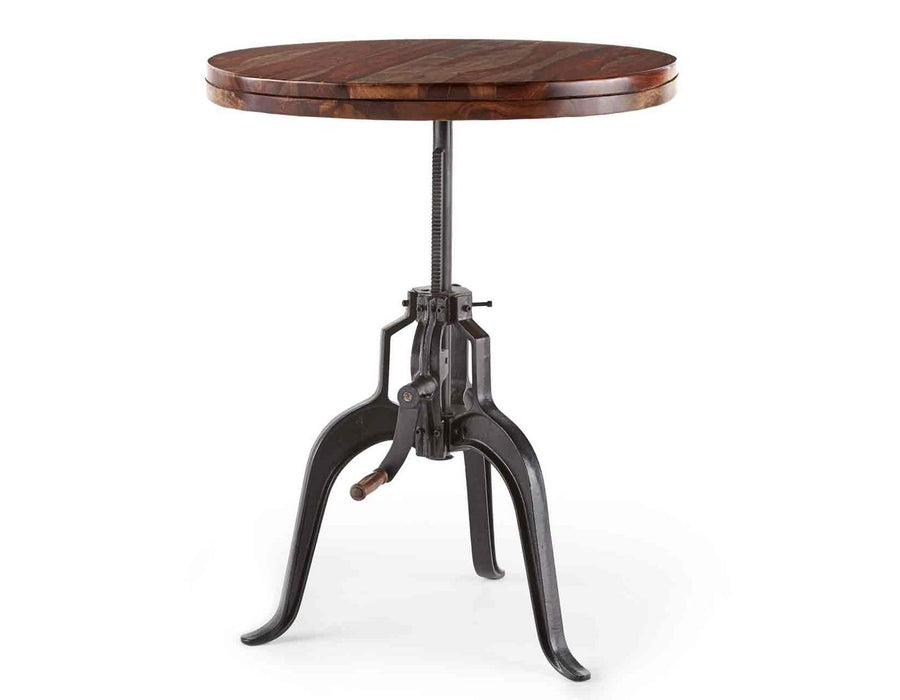Steve Silver Sparrow Round Crank Table in Natural Brown