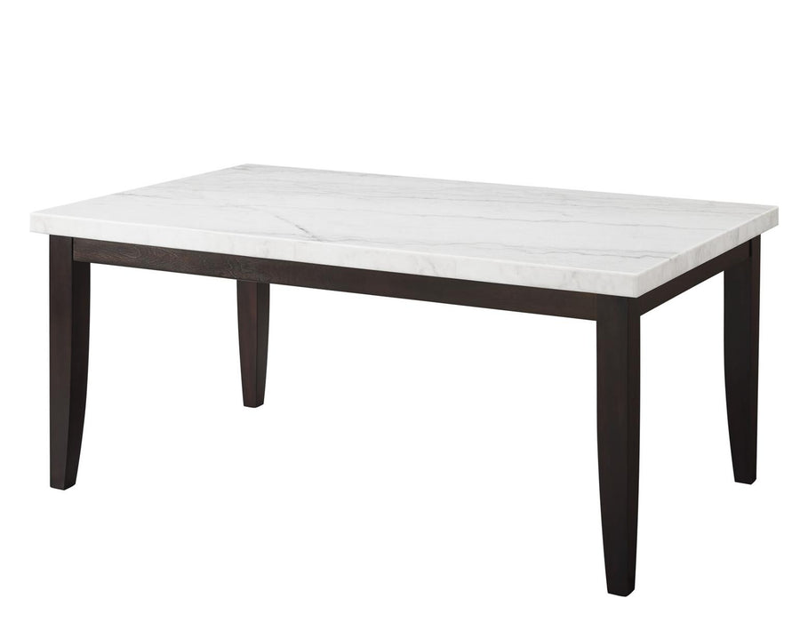 Steve Silver Sterling Faux Marble Dining Table in Cordovan Dark Cherry