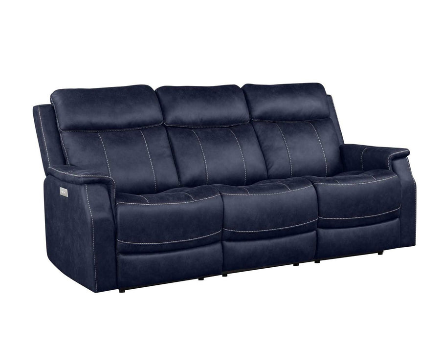 Steve Silver Valencia Dual Power Reclining Sofa in Ocean Blue