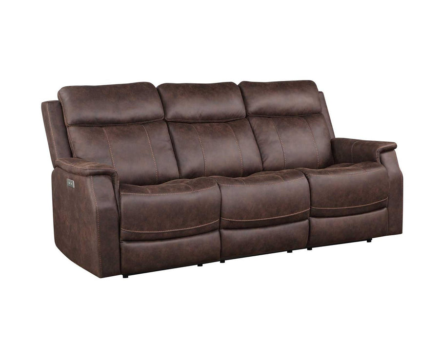 Steve Silver Valencia Dual Power Reclining Sofa in Walnut