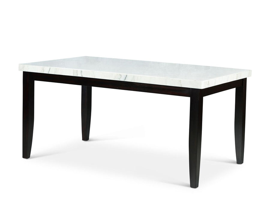 Steve Silver Westby White Marble Top Dining Table in Ebony Wood