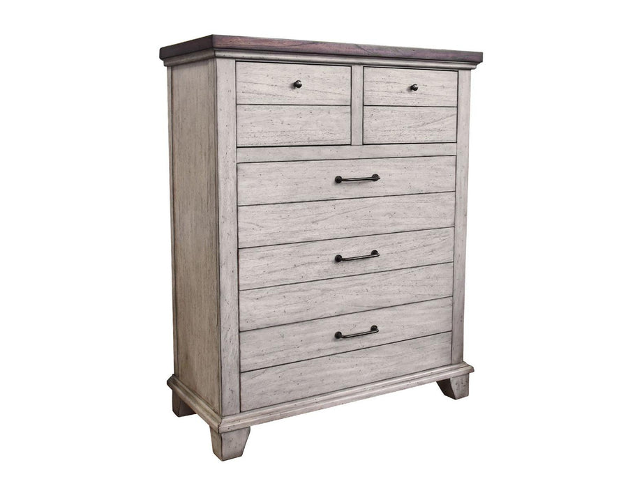 Steve Silver Bear Creek 5 Drawer Chest in White Smoke