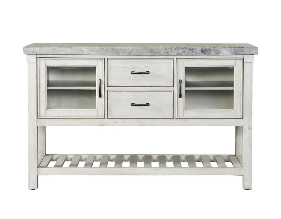 Steve Silver Canova Gray Marble Top Server in Cathedral White