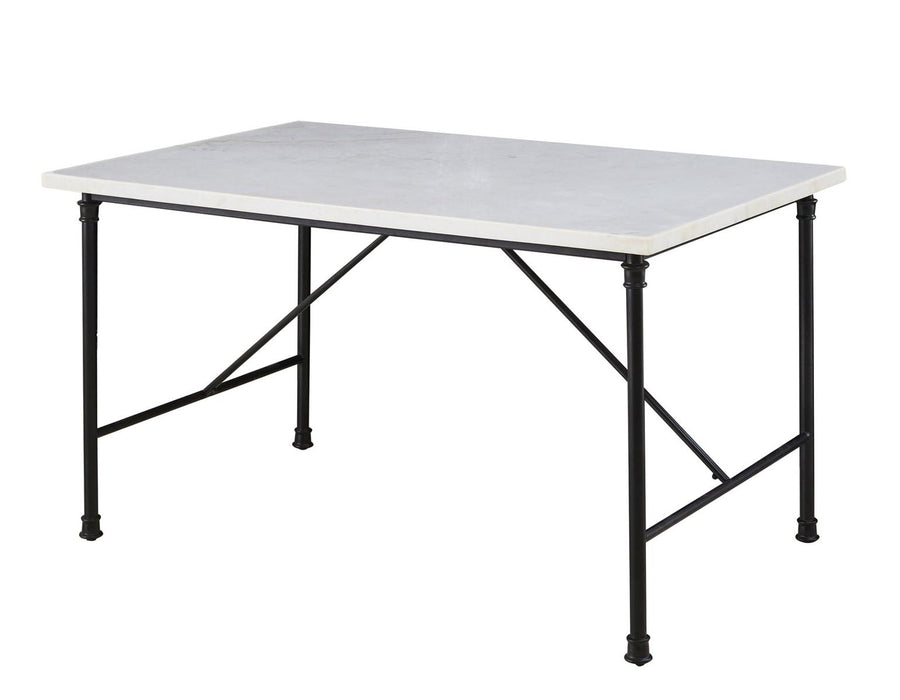 Steve Silver Claire White Marble Top Dining Table in White