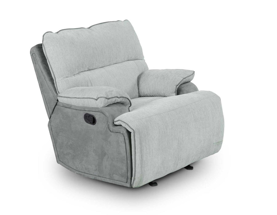 Steve Silver Cyprus Manual Glider Recliner in Two-Tone Cloud