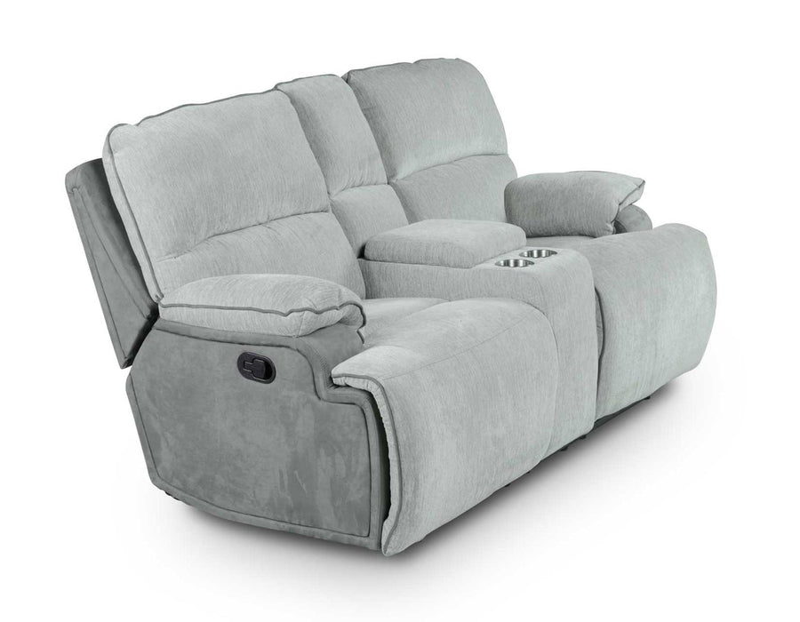 Steve Silver Cyprus Manual Reclining Console Loveseat in Two-Tone Cloud
