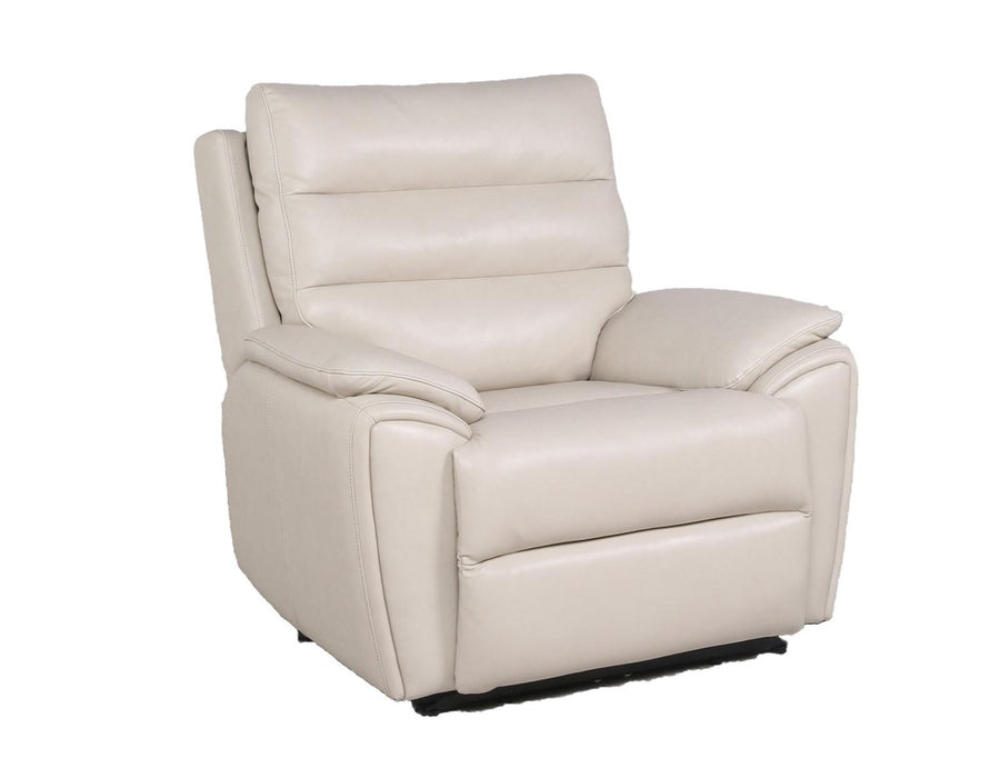 Steve Silver Duval Leather Dual Power Recliner in Impressive Ivory