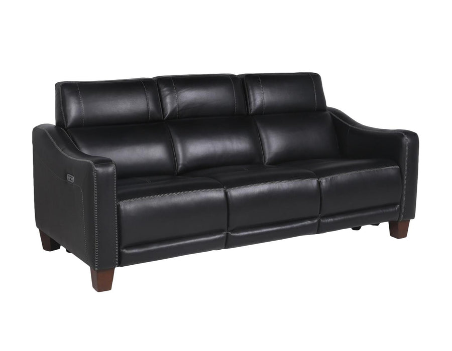 Steve Silver Giorno Dual Power Leather Sofa in Midnight