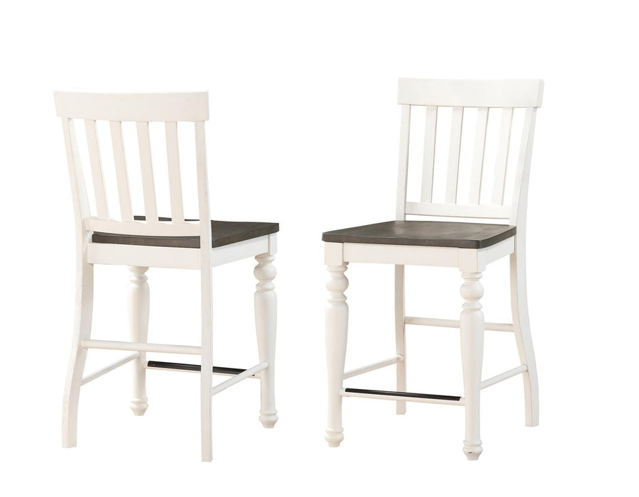 Steve Silver Joanna Counter Chair in Two-tone Ivory and Mocha (Set of 2)