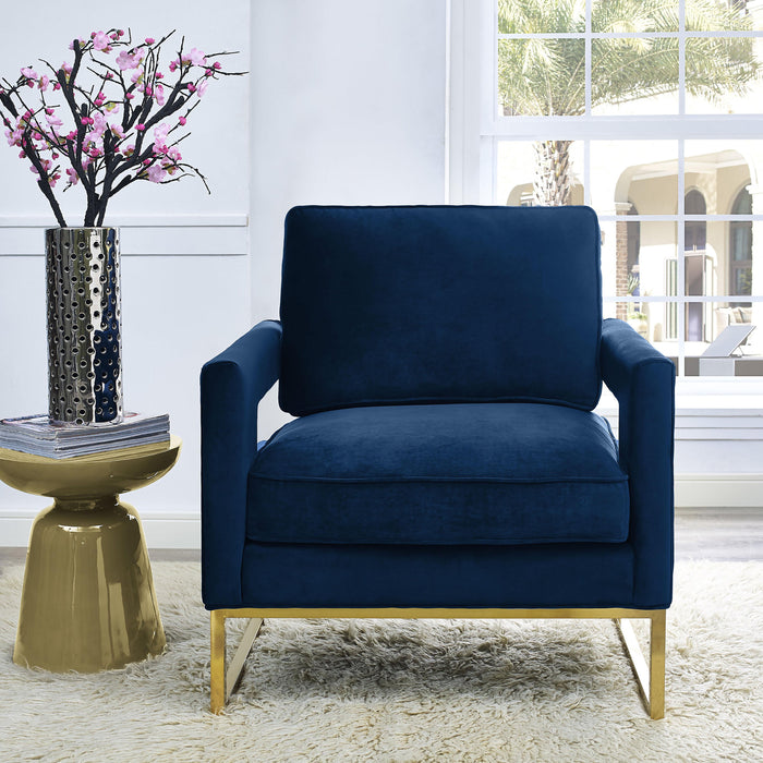 Avery Navy Velvet Chair - UK