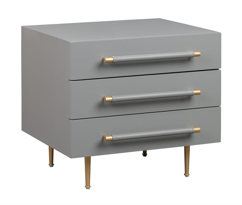 Trident Grey Nightstand - UK