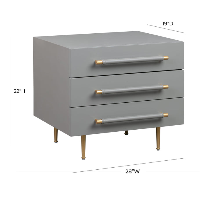 Trident Grey Nightstand - UK