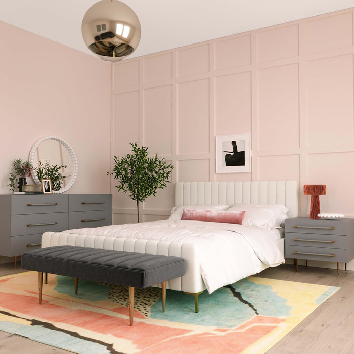 Trident Grey Nightstand - UK