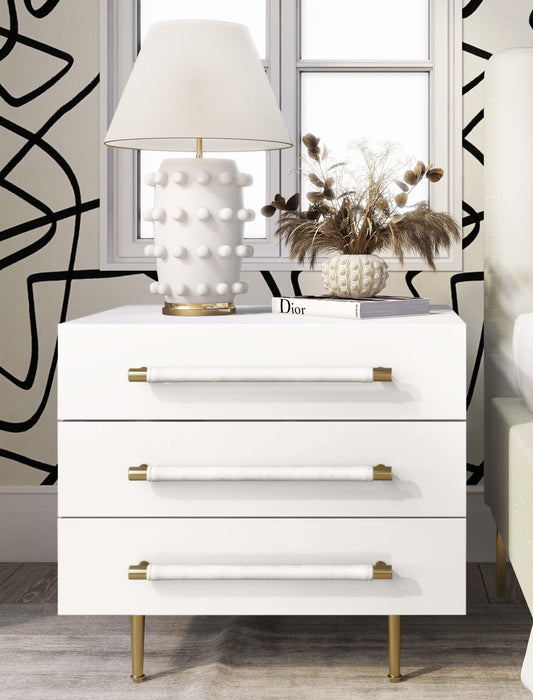 Trident White Nightstand - UK