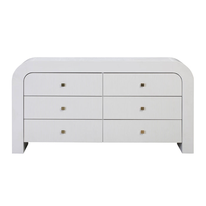 Hump 6 Drawer White Dresser - UK