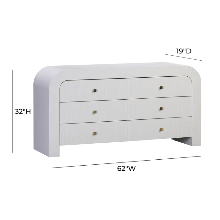 Hump 6 Drawer White Dresser - UK