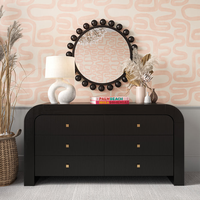 Hump 6 Drawer Black Dresser - UK