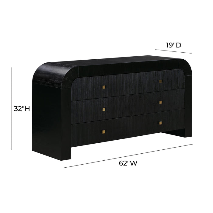 Hump 6 Drawer Black Dresser - UK