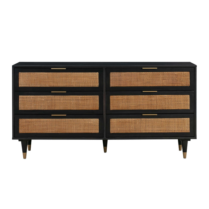 Sierra Noir 6 Drawer Dresser - UK