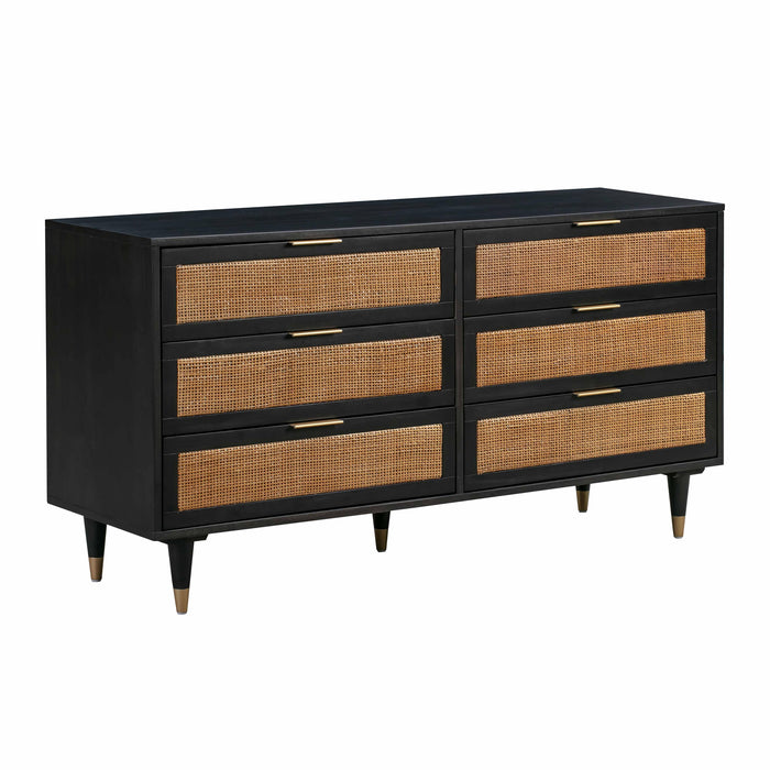 Sierra Noir 6 Drawer Dresser - UK