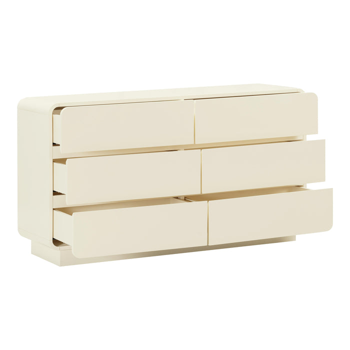 Sagura Cream 6-Drawer Dresser - UK