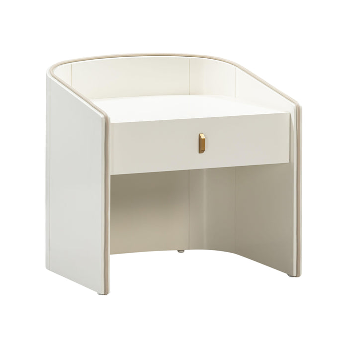 Collins Cream Lacquer Nightstand - UK