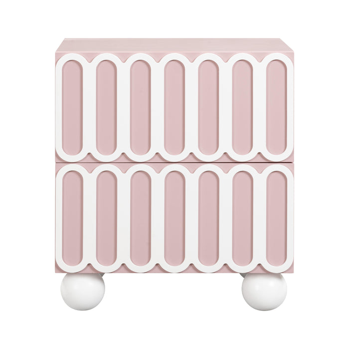 Tori Motif Mauve Nightstand - UK