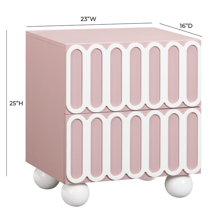 Tori Motif Mauve Nightstand - UK