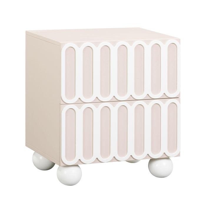 Tori Motif Taupe Nightstand - UK