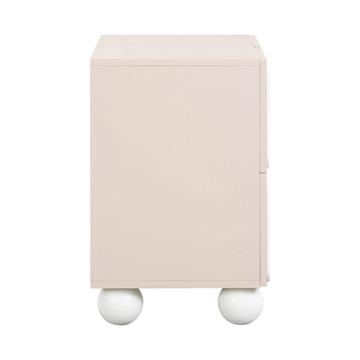 Tori Motif Taupe Nightstand - UK