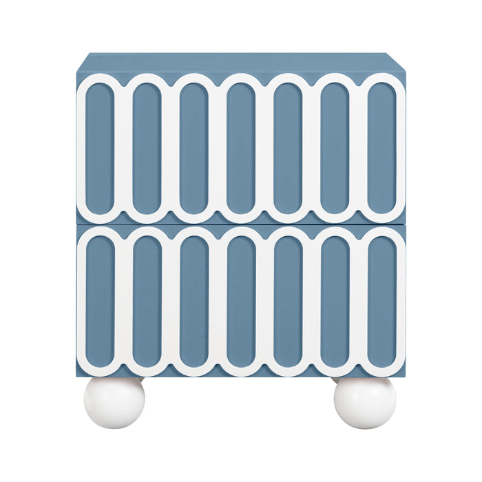 Tori Motif Blue Nightstand