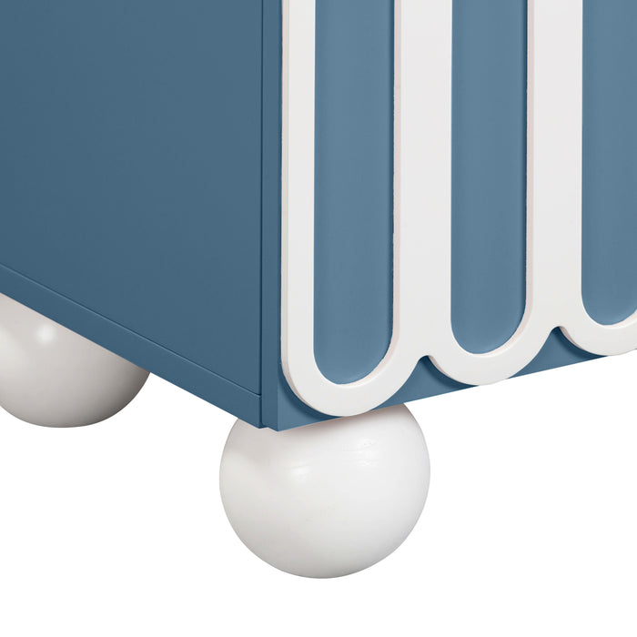 Tori Motif Blue Nightstand