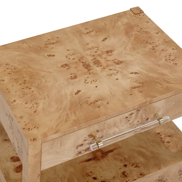 Brandyss Honey Burl Nightstand