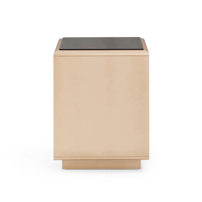 Martha Taupe Mirrored Nightstand