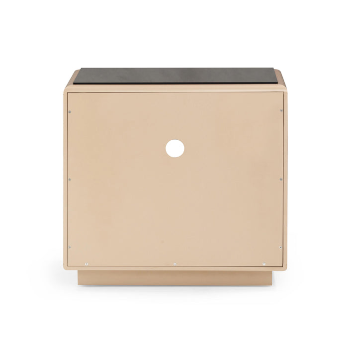 Martha Taupe Mirrored Nightstand