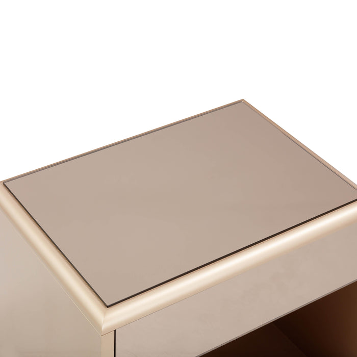 Martha Taupe Mirrored Nightstand