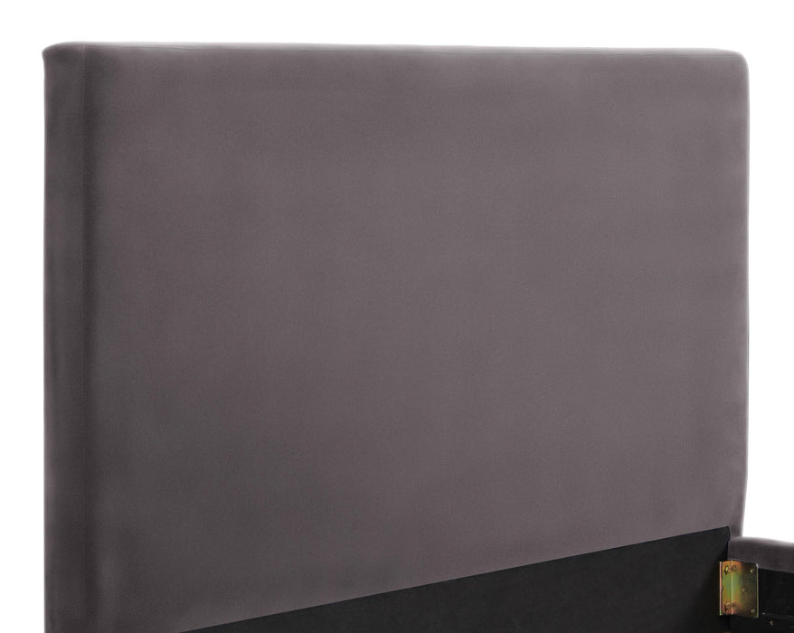 Delilah Grey Velvet Bed in King